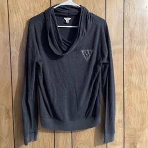 Gray, cowl neck, gray sweater